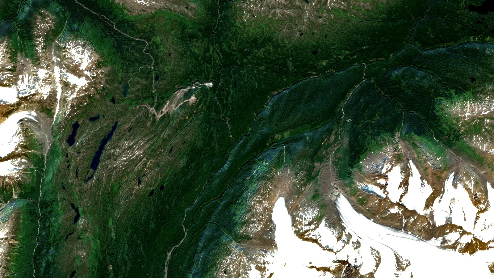 Golden Triangle Bc Exploration: Deposits, Ice And Access 1 Sentinel-2 Satellite View Of The Eskay Creek And Unuk River Area, Golden Triangle Bc