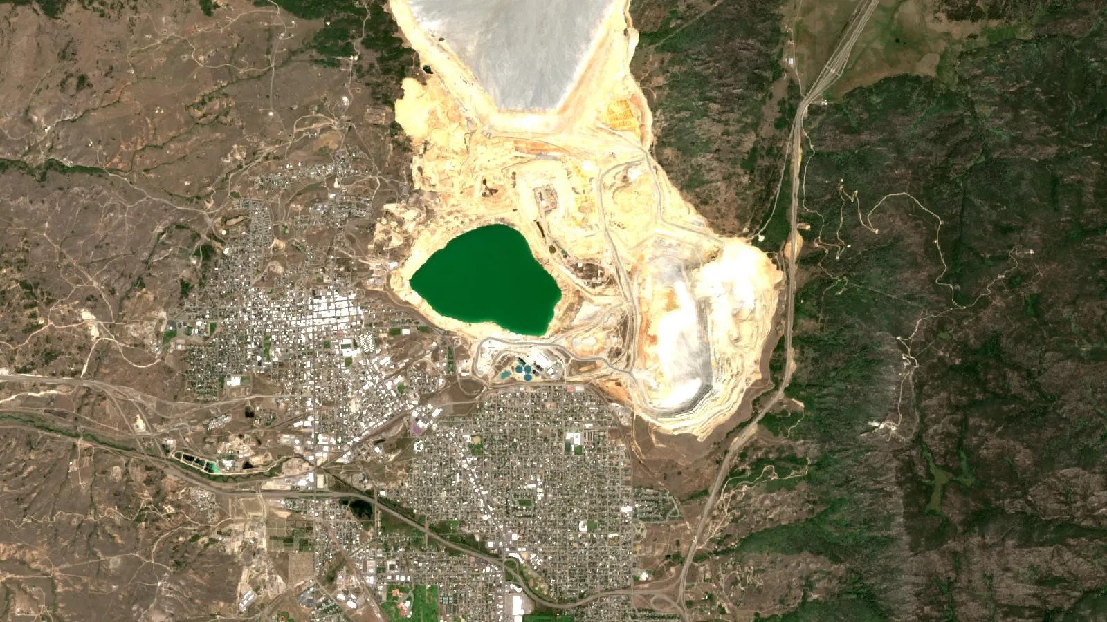 Mine Reclamation Vs Restoration: Rules, Bonds, Costs 1 Sentinel-2 Satellite View Of Butte Mining District, Silver Bow County, Montana