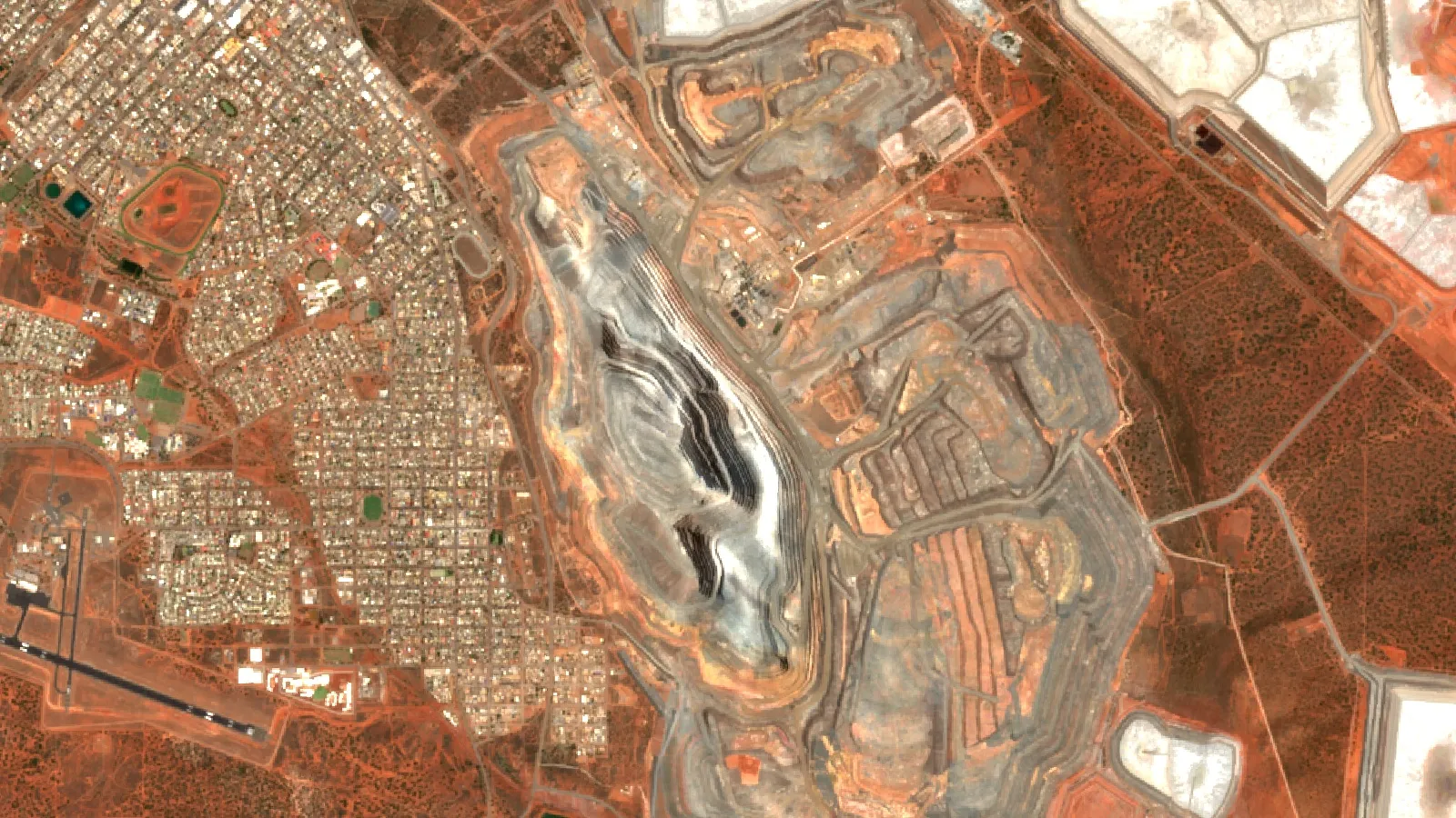Mining Safety Topics For Meetings: 12 Gold Mine Talks 1 Sentinel-2 Satellite View Of Fimiston Open Pit (Super Pit), Kalgoorlie, Western Australia