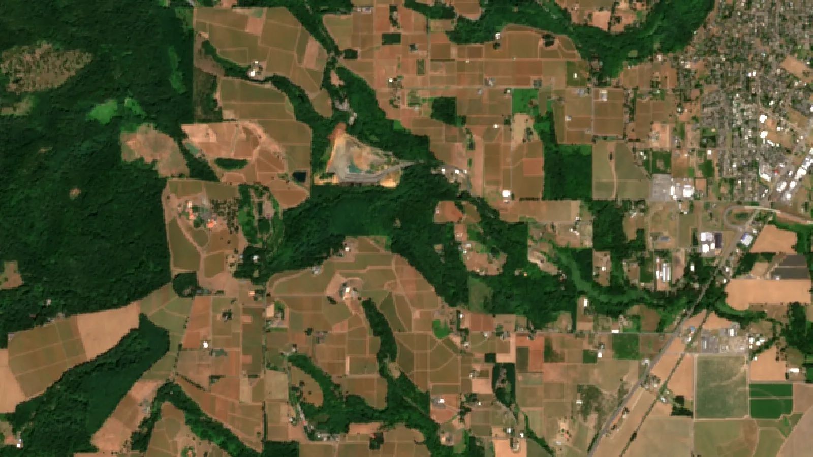 Compact Tractors For Steep Terrain: Market Size &Amp; Buying Guide 1 Sentinel-2 Satellite View Of Hillside Vineyards In The Dundee Hills, Oregon, Usa