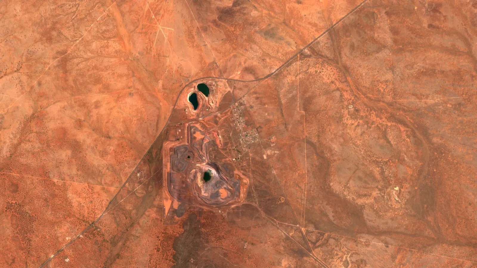Sentinel-2 Satellite View Of Iron Knob And Iron Monarch, Middleback Range, South Australia