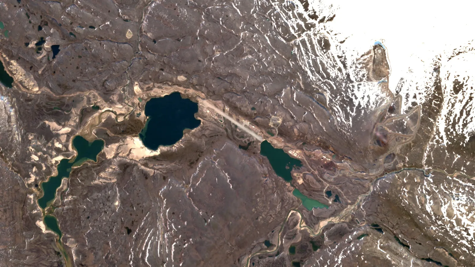 Baffin Island Iron Mine: Output, Debt And Steensby Rail 1 Sentinel-2 Satellite View Of Mary River Iron Mine (Deposit No. 1), Baffin Island, Nunavut