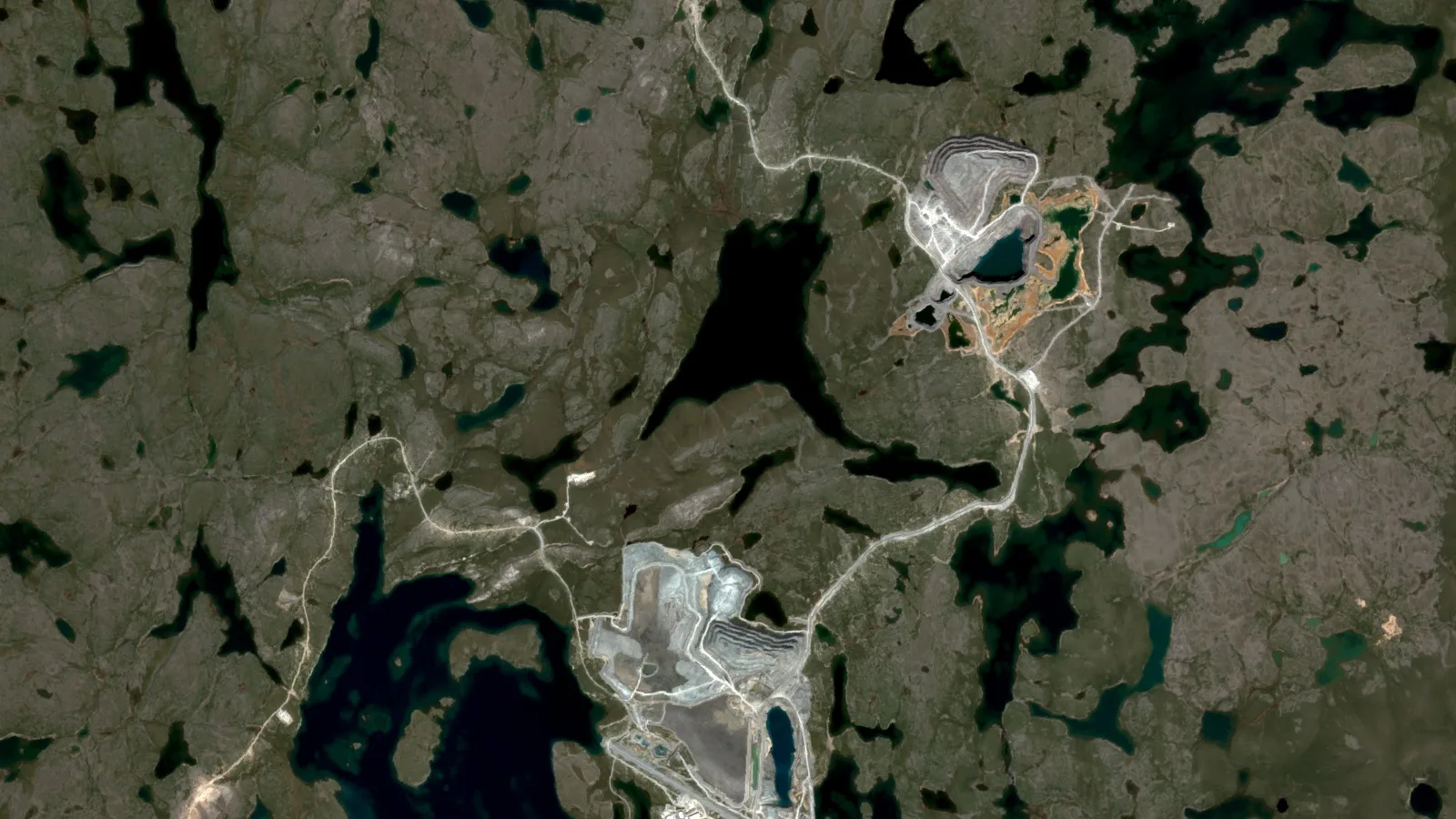 Gold Mine In Nunavut: Hope Bay, Meliadine And Claim Rules 1 Sentinel-2 Satellite View Of Meadowbank Area, Nunavut