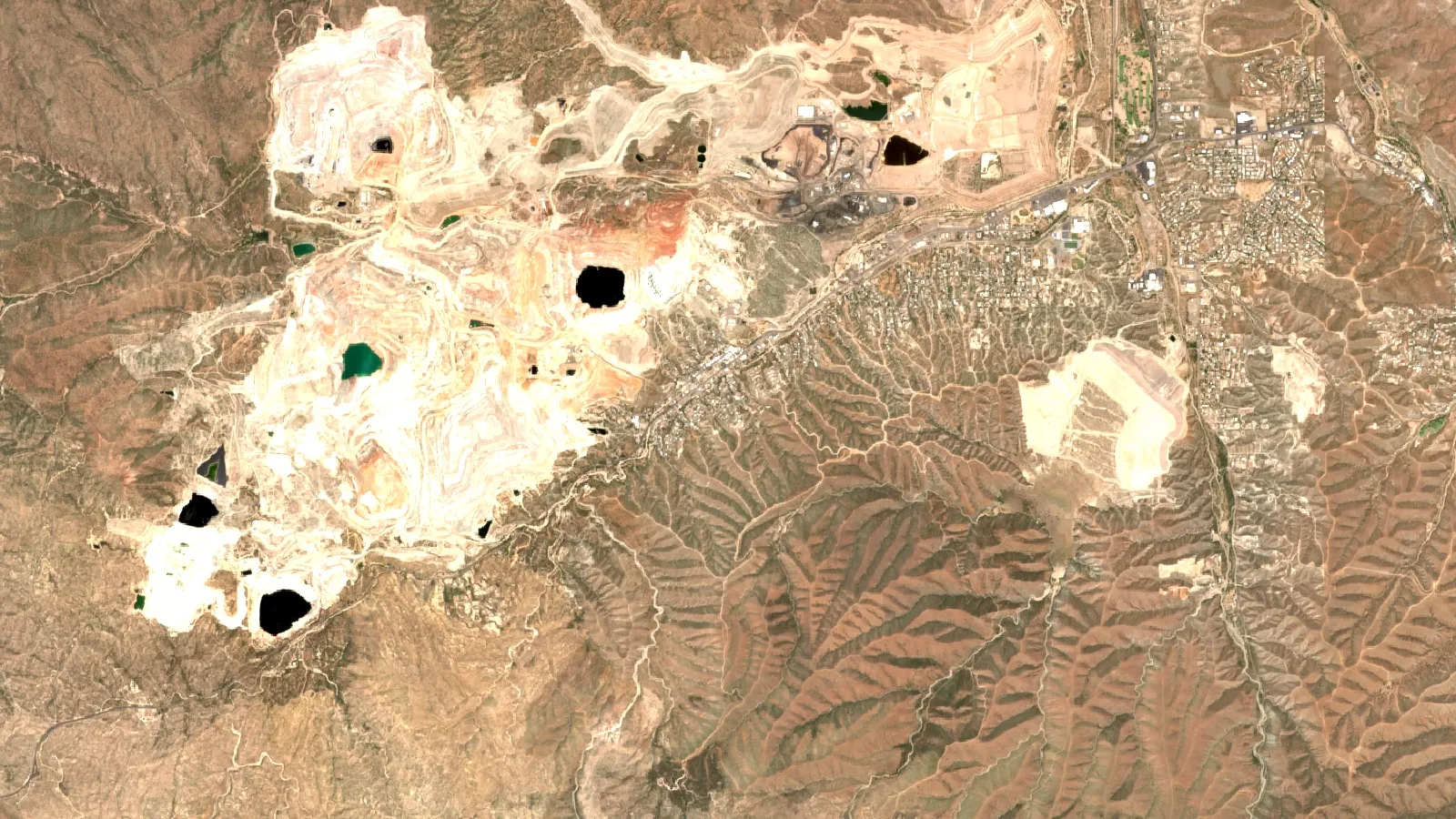 Copper Smelters In North America: List And Output 1 Sentinel-2 Satellite View Of Miami Copper Smelter And Mining District, Gila County, Arizona
