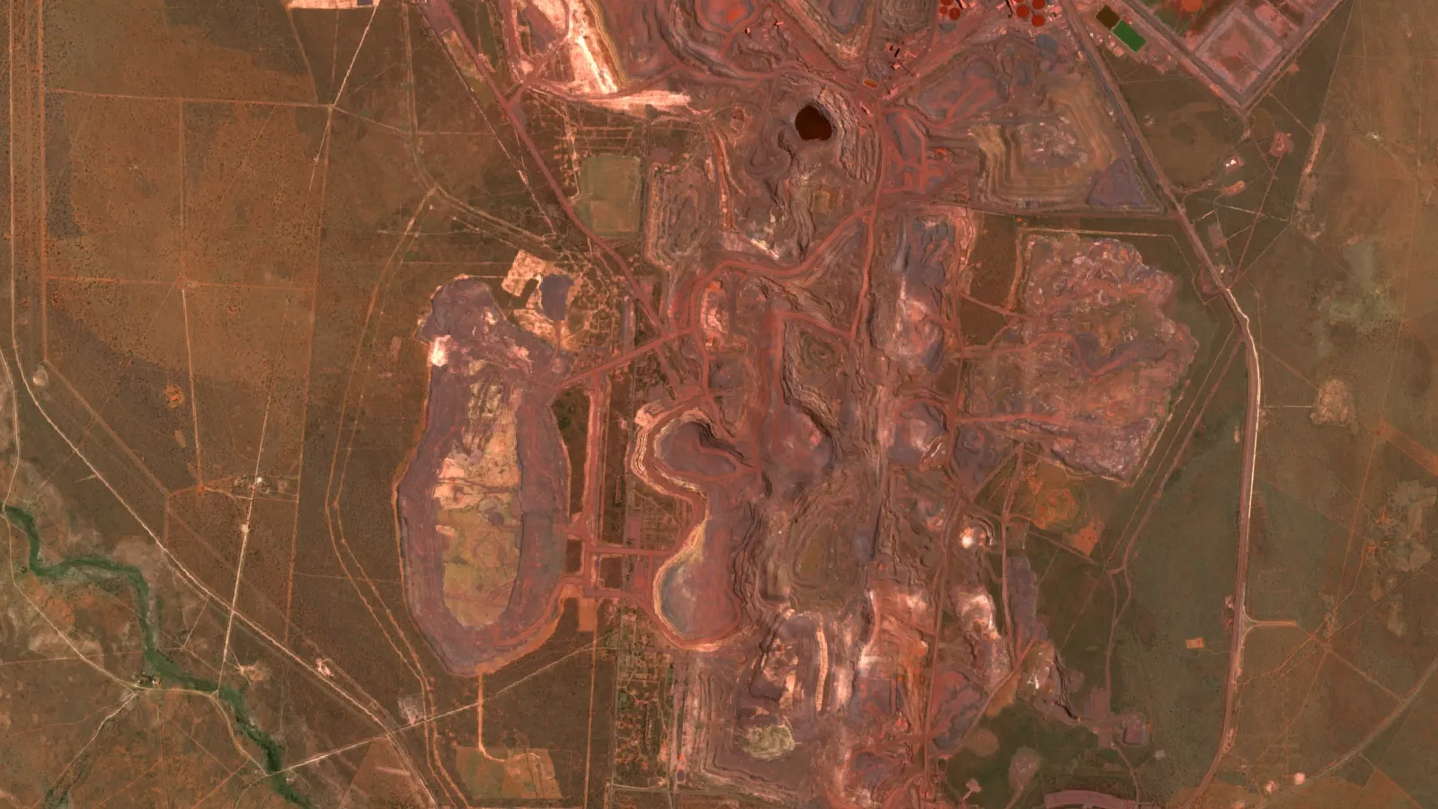 Largest Iron Ore Mining Companies In Africa 1 Sentinel-2 Satellite View Of Sishen Iron Ore District, Northern Cape, South Africa
