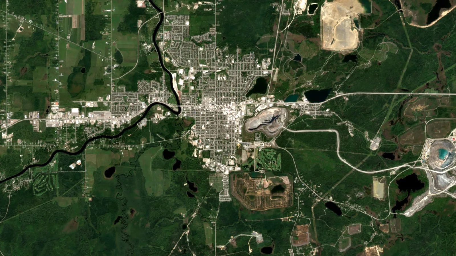 Gold Deposits In Ontario: Mines, Claims And Targets 1 Sentinel-2 Satellite View Of Timmins, Ontario