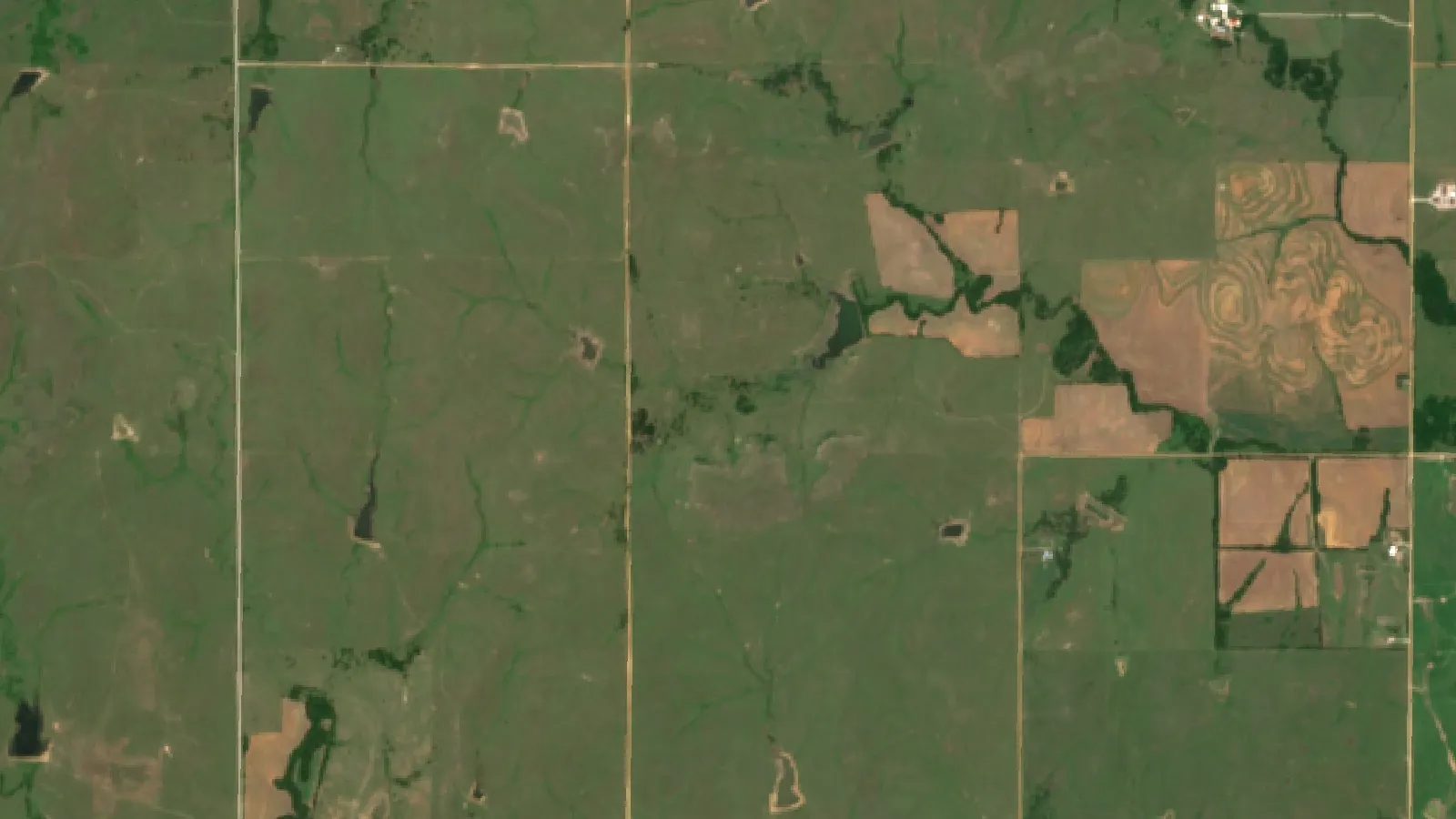 Top 25 Essential Equipment Tools In Agriculture Guide 1 Sentinel-2 Satellite View Of Wheat And Row-Crop Farms In Saline County, Kansas, Usa