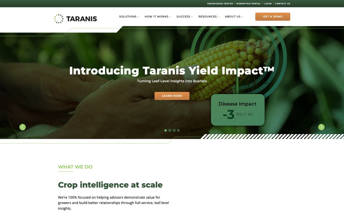Taranis Crop Intelligence Website